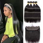 Волшебная волна 30, 32, 34, 40 дюймов, прямые бразильские волосы, волнистпряди с фронтальным человеческим волосом пряди с застежкой, Remy, волосы для наращивания