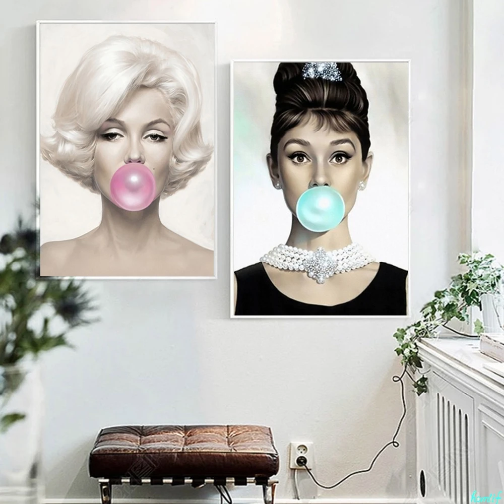 Алмазная вышивка Мэрилин Монро Одри Хепберн на холсте мозаика рождественские