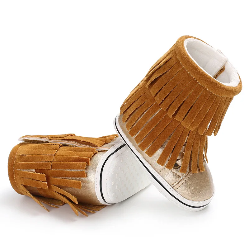 Сапоги для малышей с бахромой обувь маленьких девочек Размеры 1 Милые Детские
