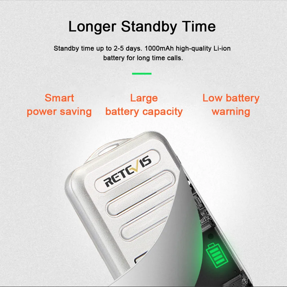 4pcs Retevis RT20 Mini Walkie Talkie Radio 2W UHF Transceiver VOX FM Radio Type-C USB Charge 2 Way Radio Walk Talk Comunicador