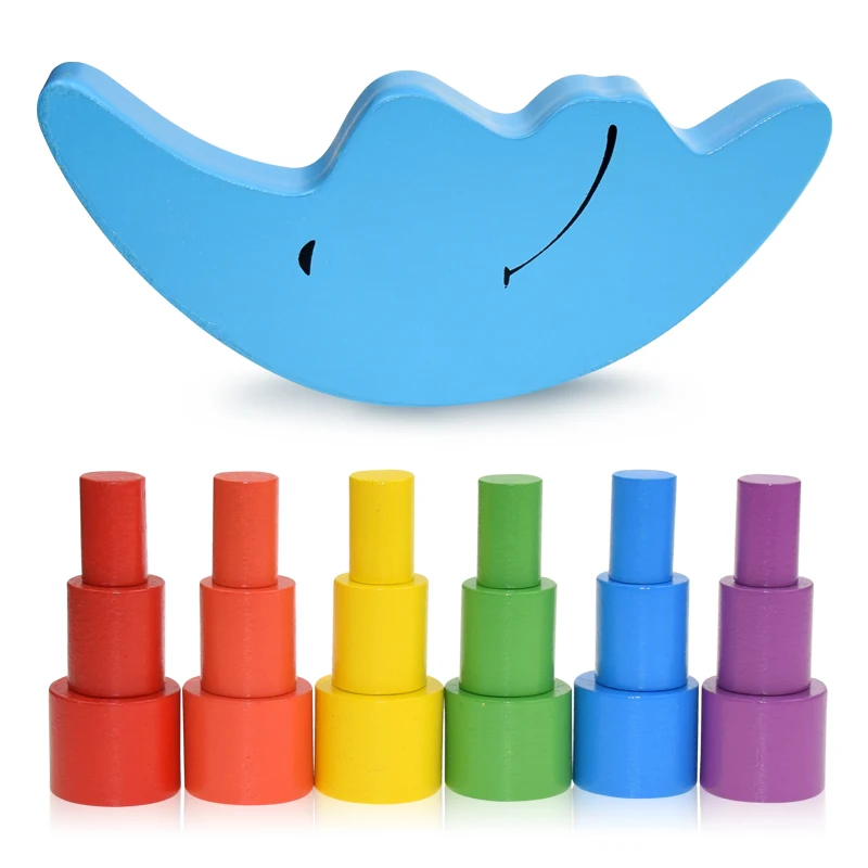 Новая деревянная игра Луна баланс детские развивающие игрушки блоки для детей