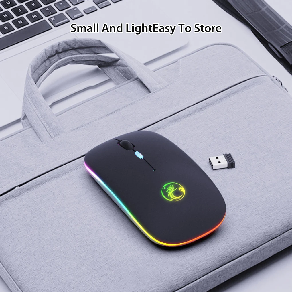 Rechargeable Wireless Mouse Computer Ergonomic Usb Silent Mause With Backlight RGB Mice For Laptop PC | Компьютеры и офис