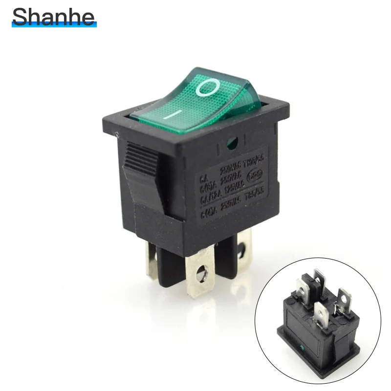 5 шт. клавишный переключатель с подсветкой 4 контакта лампой ВКЛ ВЫКЛ|lamp switch|switch