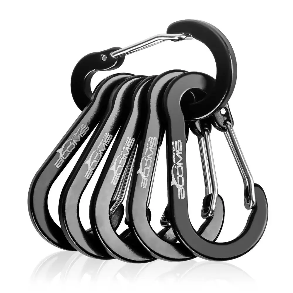 

ZK20 Dropshipping 6pcs Mountaineering Buckle Steel Small Carabiner Clips Outdoor Camping Multi Tool Fishing Climbing Acessories
