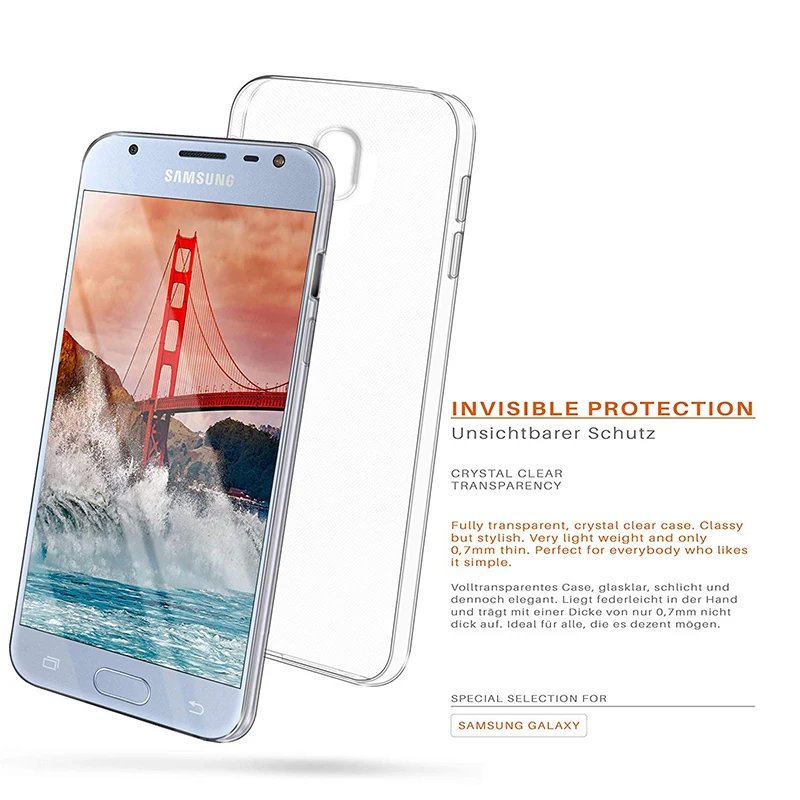 Силиконовый Мобильный телефон чехлы для Samsung Galaxy J5 Pro 2017 версия ЕС задняя крышка
