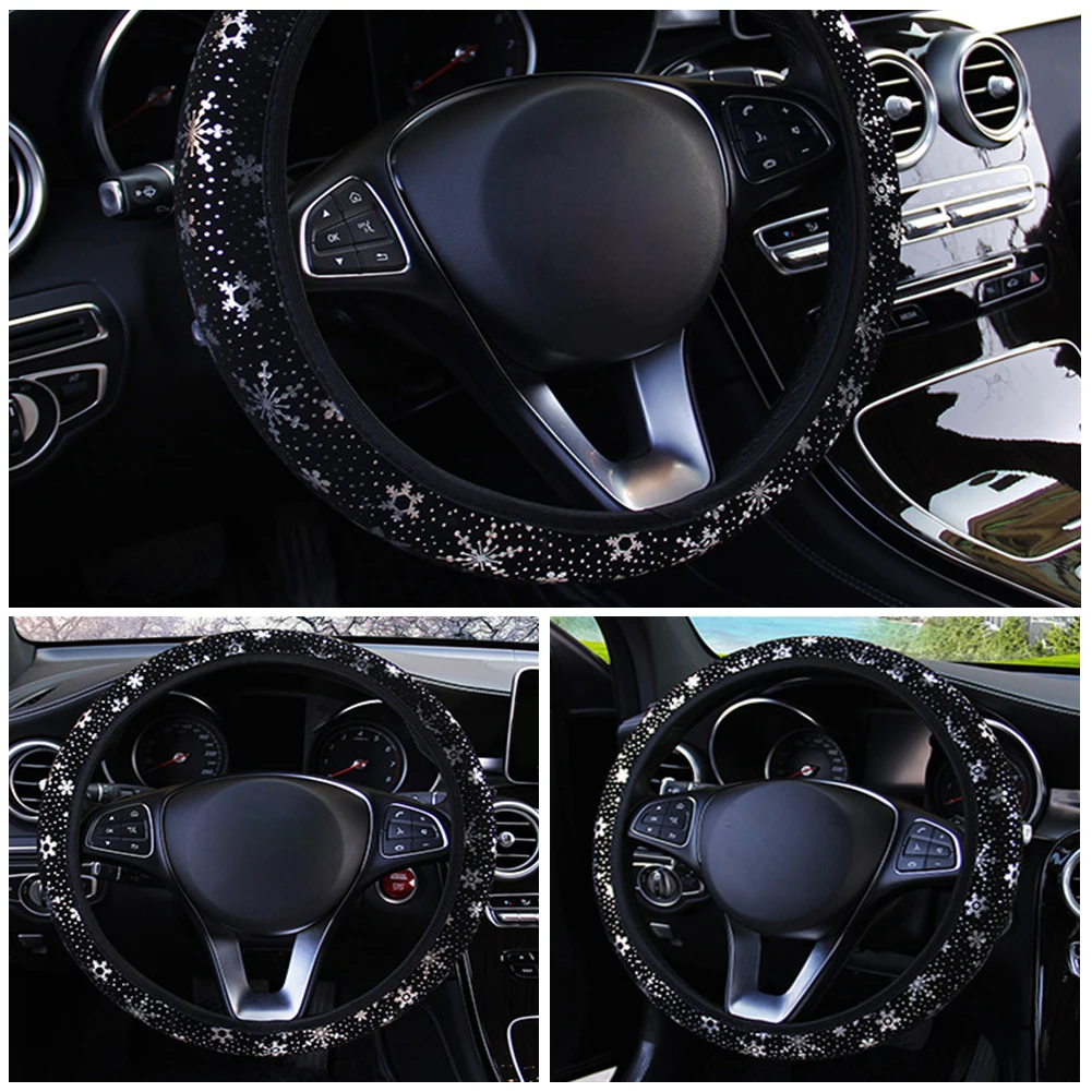 

SALE High Quality Steering Wheel Cover Shiny Snowflake 14.5 inches to 15 inches in Diameter Car Accessories Universal 5 Colors