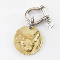 personalized brass dog id tag mw009 single sided laser deep engraved for small medium large dogs birthday name phone number