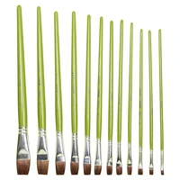 flat paint brushes 12 sizes watercolor brushes acrylic paintings horsehair various types art sets art supplies