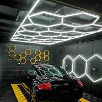 free shipping hexagon workshop led light 6500k white 2 44 8m for car garage care vynil wrap roll shopauto detailing shop