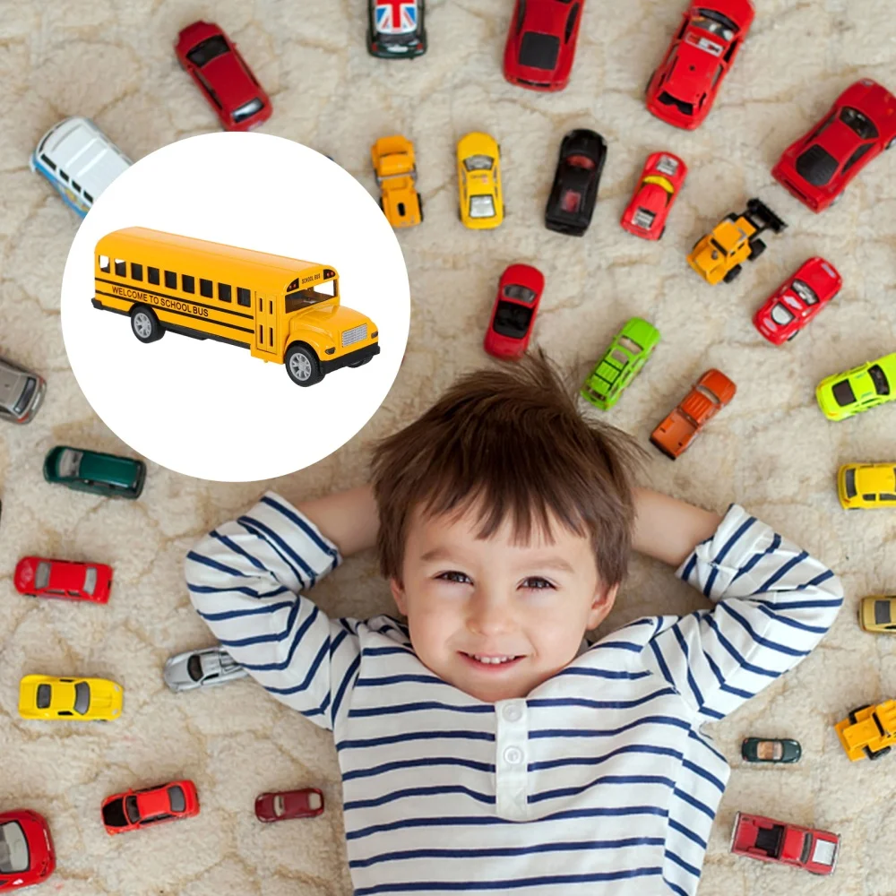 

1Pc Kids School Bus Alloy Vehicle Model Back Car (Large,1:24)