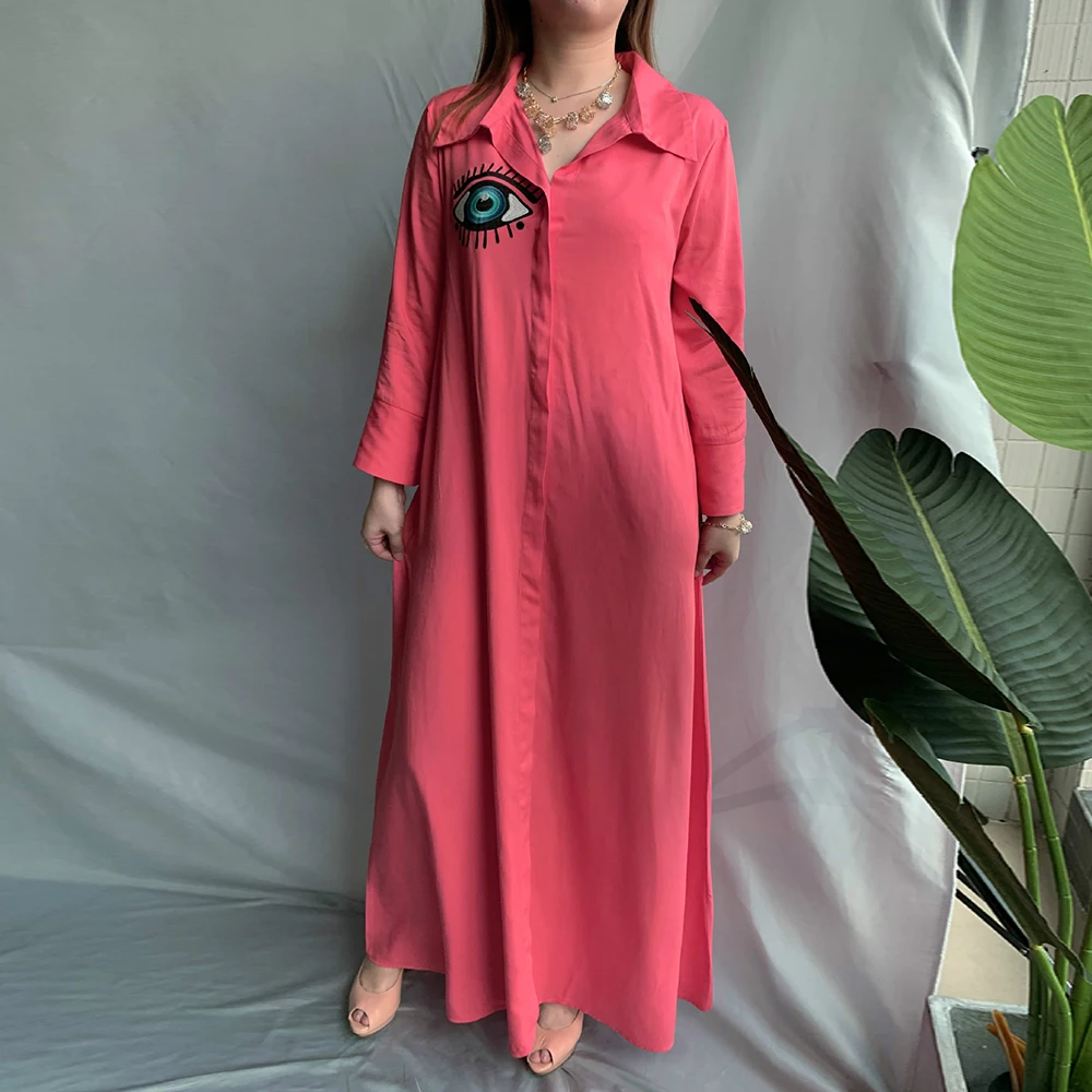 Хлопковое платье-макси для женщин глаз Африканской ажурной вышивкой в