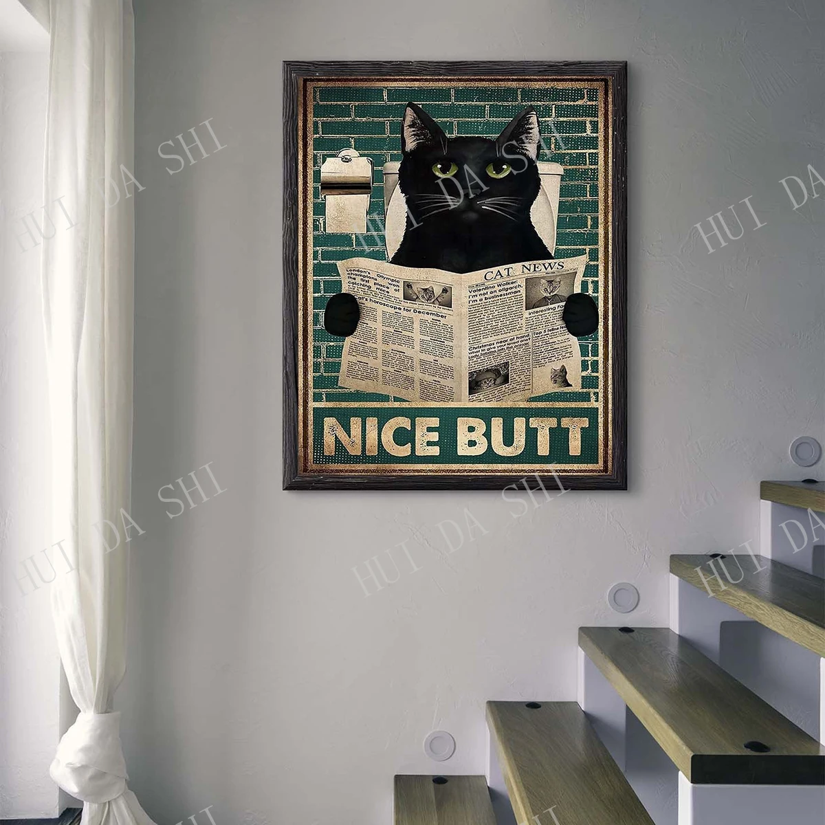 Красивый постер для чтения кошки с черной кошкой винтажное искусство декор