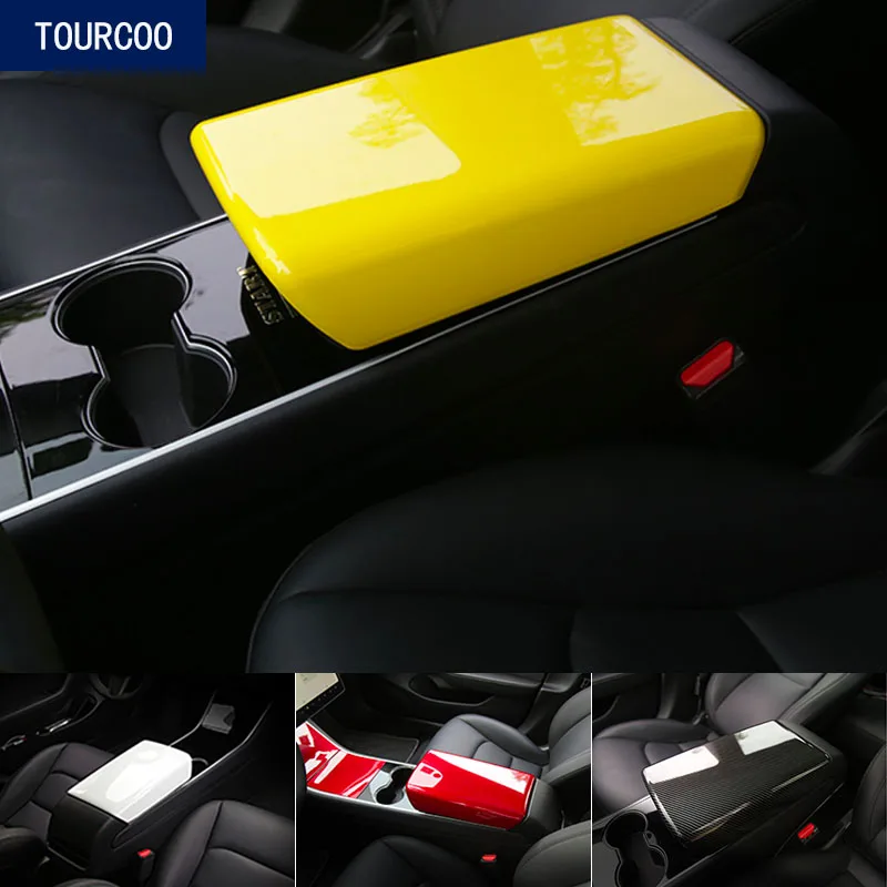 

Car Refit Center Storage Box Armrest Cover Trim for Tesla Model 3 Car Interior Modified Garnish Accessories
