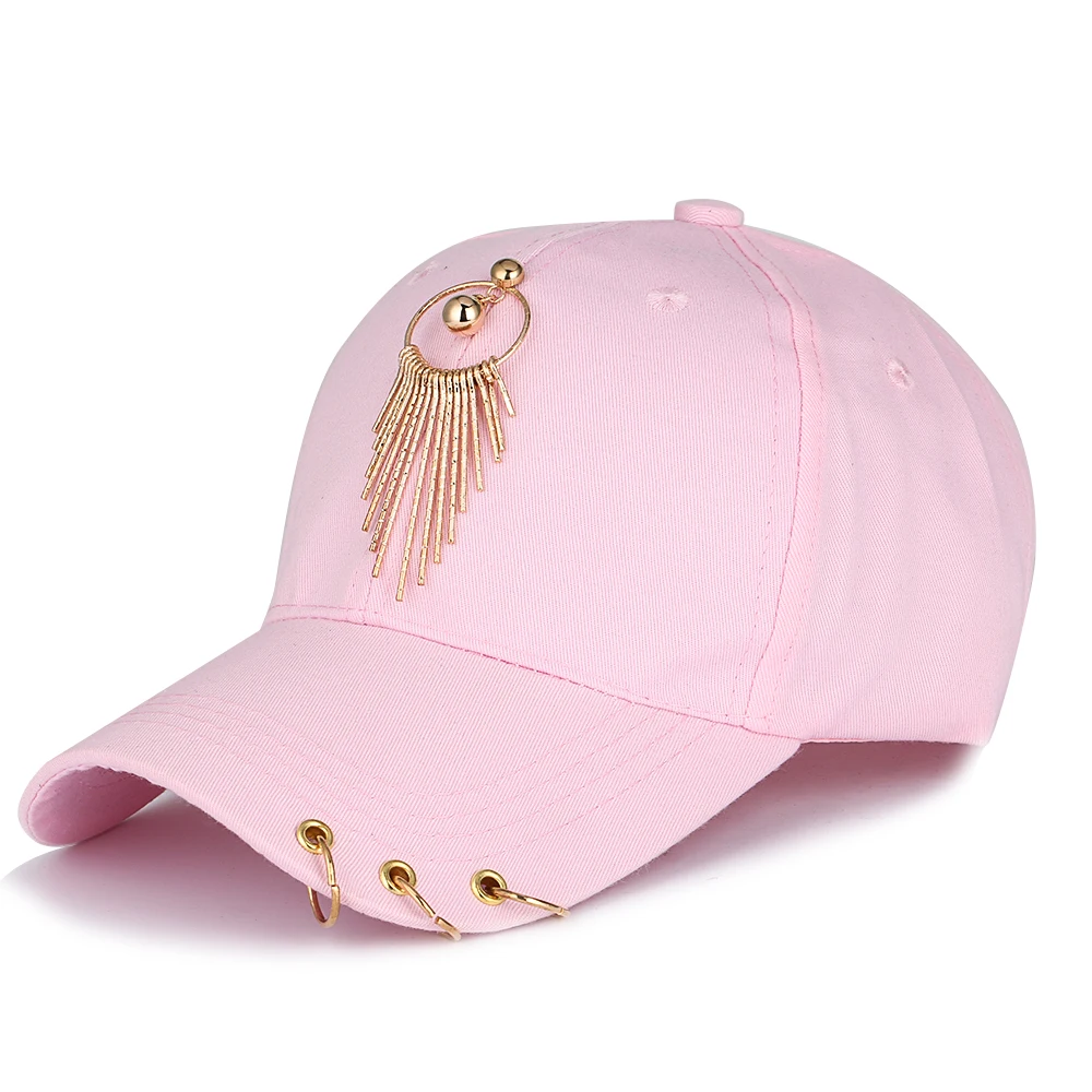 Бейсболка с кольцами для мужчин и женщин Снэпбэк Кепка в стиле хип хоп кисточками