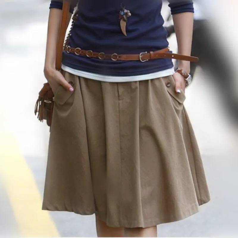 Женская плиссированная юбка элегантная средней длины с высокой талией Размеры