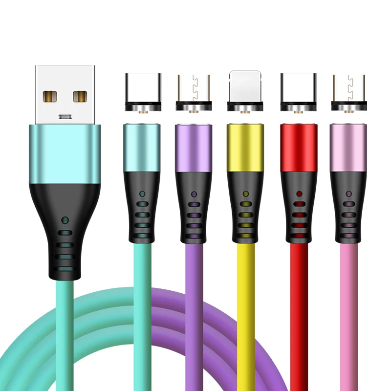 Магнитный светящийся светодиодный кабель Micro USB Type C для Samsung Xiaomi зарядный провод