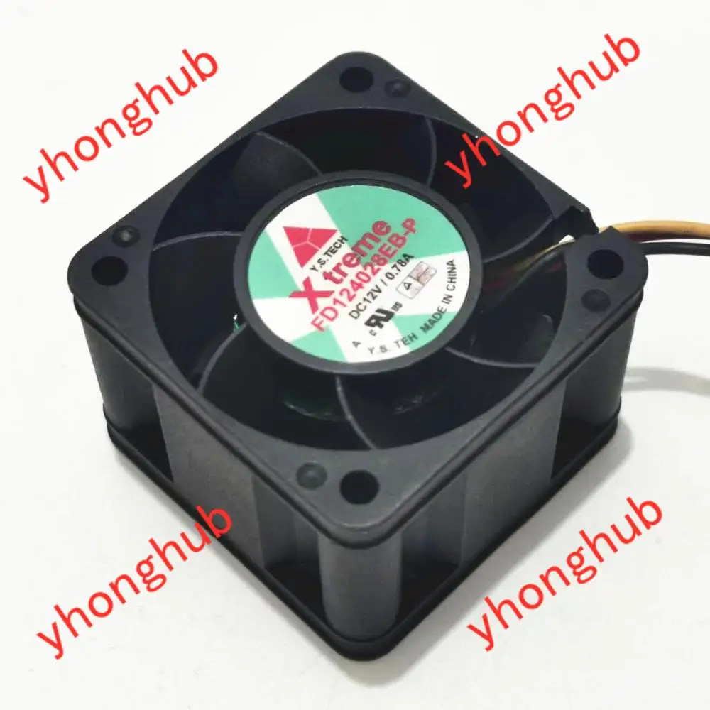 Y.S TECH FD124028EB-P DC 12V 0.78A 40X40X28mm 3-жильный Сервер вентилятор охлаждения | Компьютеры и