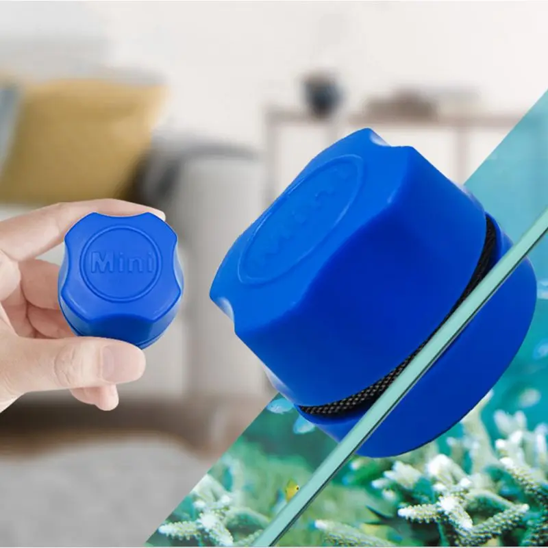 Mini Aquarium Fish Tank Magnetic Double-side Clean Brush Seaweed Curve Scraper Moss Remover Glass Window Cleaning Tools C42 | Дом и сад