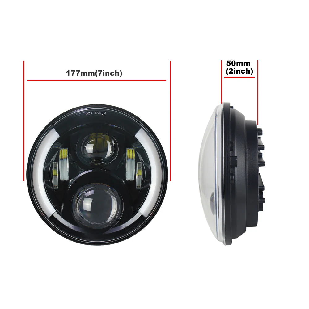 2 шт. для Jeep Wrangler головной светильник s 7 дюймовый круглый светодиодный Conversion Kit DRL в