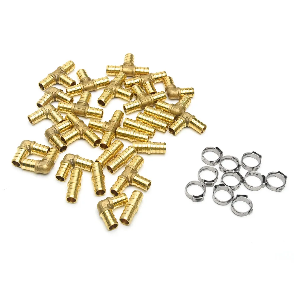 

10sets Pipe Fittings Elbow TEE Coupler Reducer Durable Accessories Adapter Brass Connector Crimp Cinch Home Multifunctional