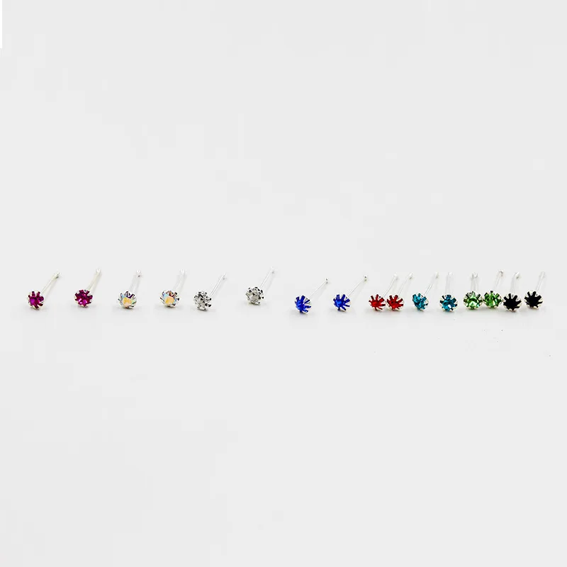 Серьги гвоздики круглые из серебра 925 пробы с цирконом|ear studs|ear bonedesigner studs |