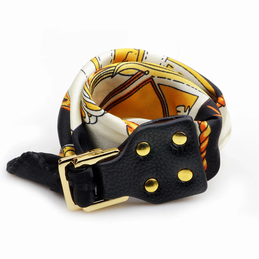 YAL Новый Шелковый шарф с пряжкой Женский браслет ювелирные изделия завязываемая