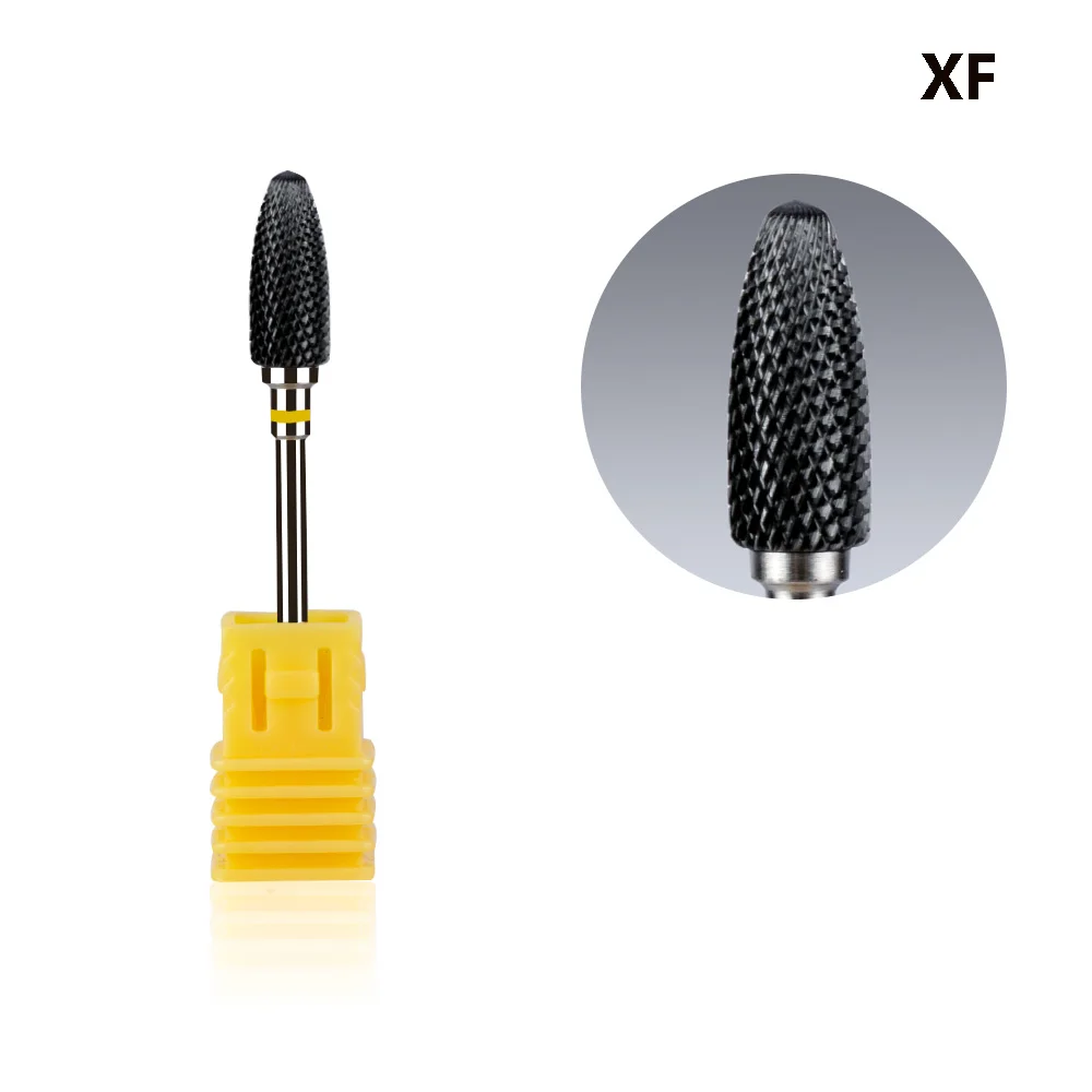 Black-XF Керамическая фреза Радуга карбид-вольфрамовый ногти сверло для электрического маникюра машина Электрические роторные фрезы пилки для ногтей - Цвет: Black-XF