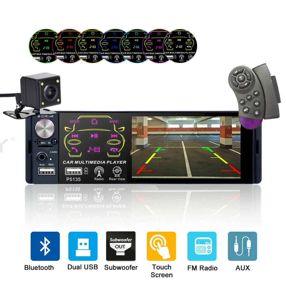 Автомагнитола P5135 стерео система с поддержкой Bluetooth сенсорным экраном 4 1 дюйма