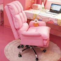 2021 new gaming chair pink office computer chair comfortable soft gamer chair pu leather chair rotating recliner with footrest