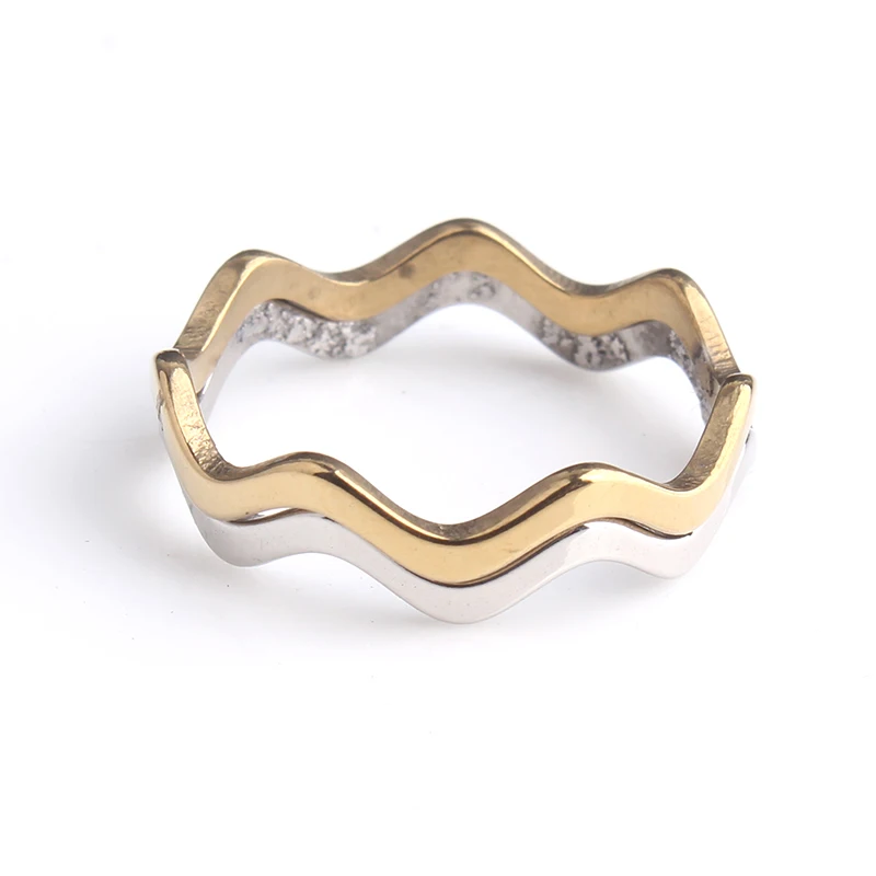 Мужские и женские кольца из нержавеющей стали 2 мм золотого серебряного