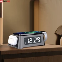 Wireless Charger Station with Led Alarm Clock 15W Wireless Charging for iPhone 13 12 11 Pro Max Apple Watch Airpods 3 Pro