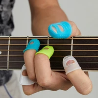 4pcs playing guitar finger pain protection cover guitar fingertip thumb protectors silicone finger picks guards protection