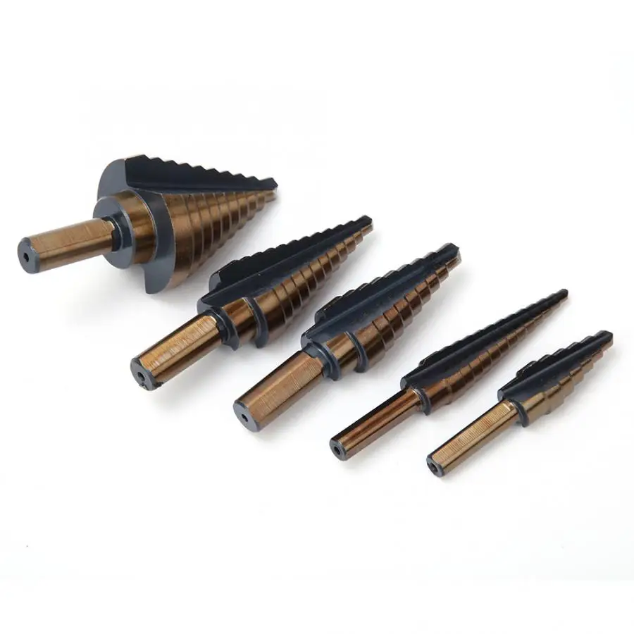 HSS Drill Saw Carpenter 5 Pcs Step Bit Triangular Shank High Speed Steel Hole Cutter | Инструменты