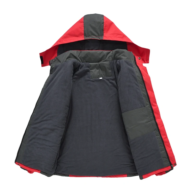 

Climbing Coat Waterproof Breathable Thick Hooded Windproof Fluffy Outwear Outdoor Autumn Winter Windbreakers Rain Jacket Hiking