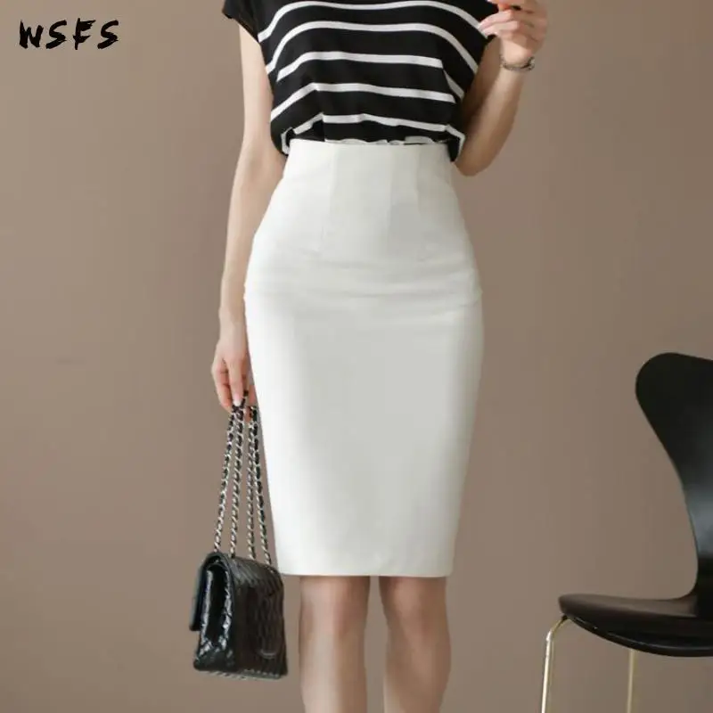 

2 Piece Set Summer Dress Black Striped Knitting Tops Bandage Bodycon Korean Women Dresses White Wrap Skirt Sexy Party Clothes