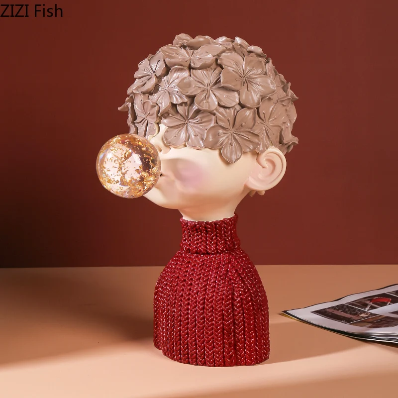 Статуя из смолы для портретов украшение стола Хрустальный бюст мальчика