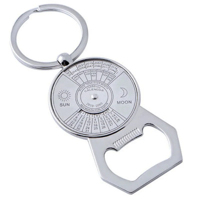 

Outdoor Safety Tools 50 Years Perpetual Calendar Keyring Unique Compass Metal KeyChain Gift Camping Equipments Hiking Accessory