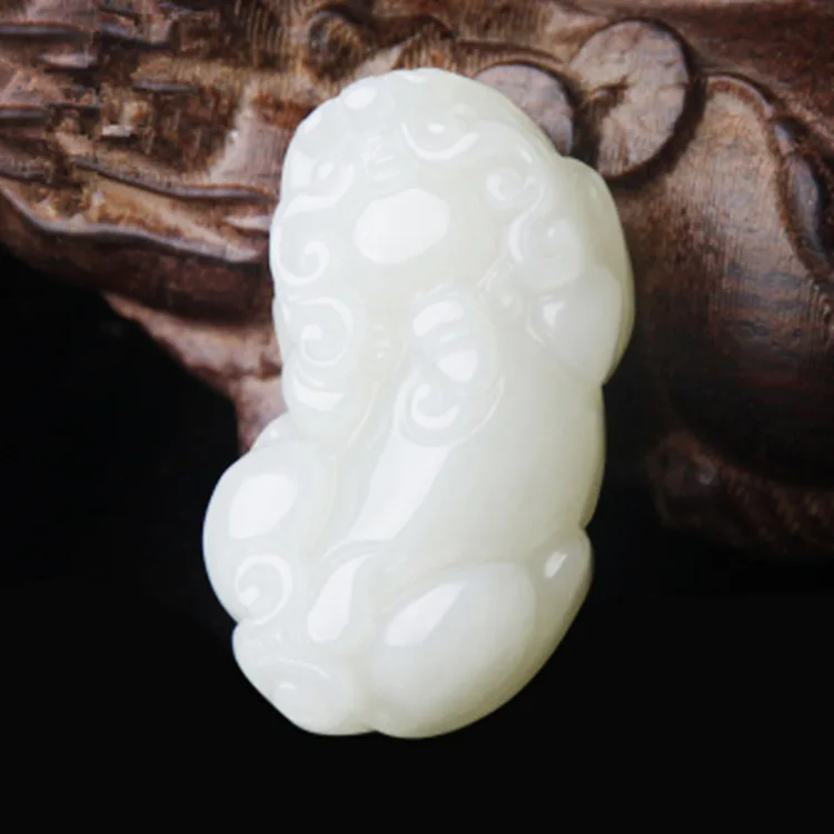 

Natural Xinjiang suet jade pendant necklace