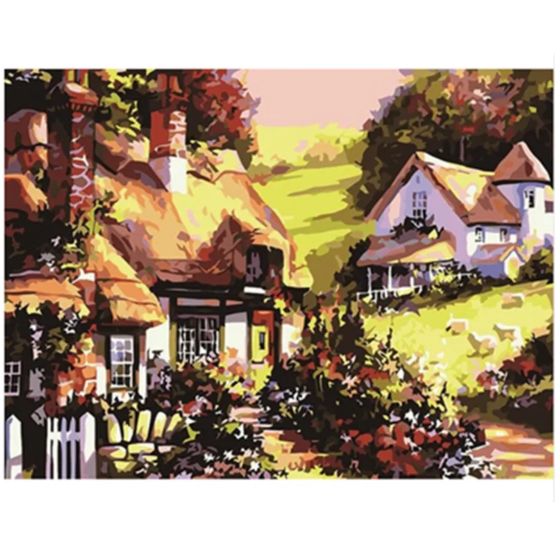 Картина по номерам DIY дропшиппинг большой размер деревень в деревенский пейзаж