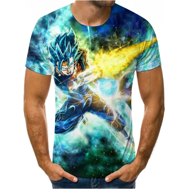 

2021 new dragon ball theme top fashion cartoon anime cool men's T-shirt male anime 3DT shirt boy street summer clothing