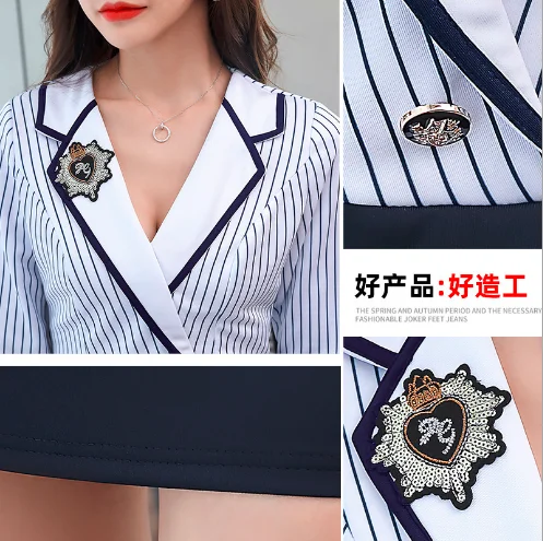 

Spring and autumn 2021 new stewardess uniform hotel overalls suit sleeve commuter office professional casual wear