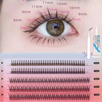 false eyelashes fishtail mixed hair mixed natural false eyelashes self grafting single cluster eyelashes beauty tool