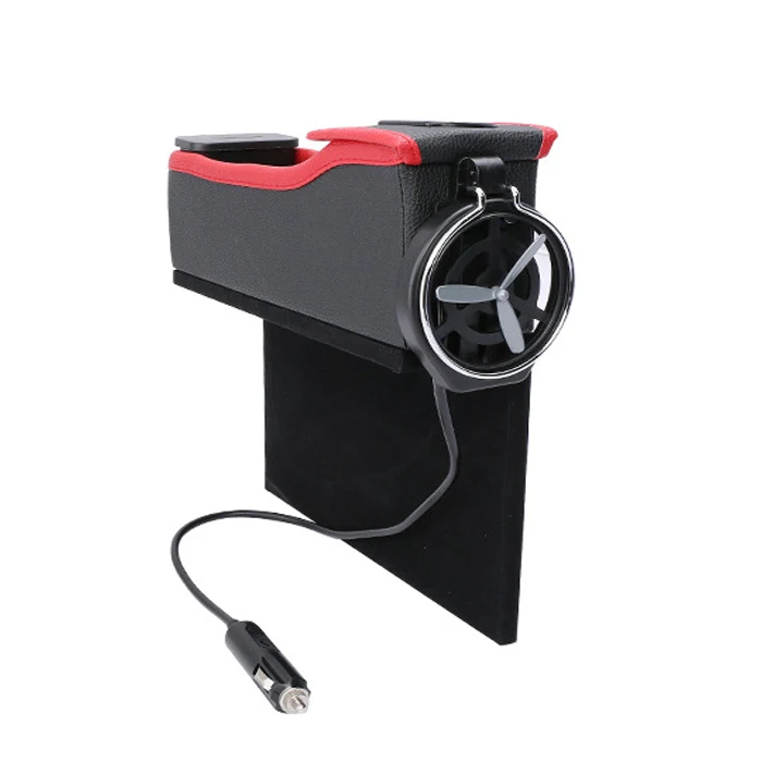 Black red right Для всех автомобилей многофункциональная автомобильная коробка для хранения зазоров сидений из искусственной кожи, автомобильные слоты для хранения, коробки для хранения, держатели для напитков, зарядка через usb - Название цвета: Black red right