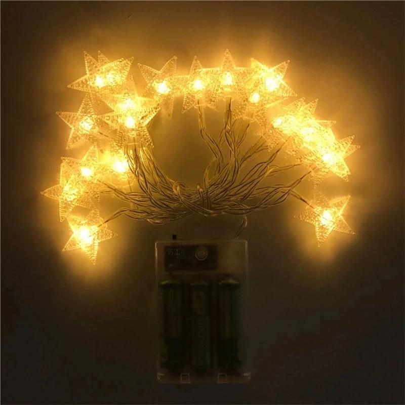 

LED Star Fairy Garland String Lights Novelty New Year Wedding Home Indoor Decoration Wishing Stars Curtain String Light