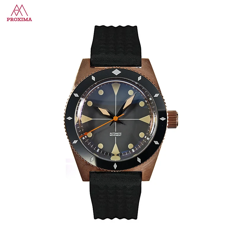 

Proxima Men's Sport Watches Luxury Top Brand Sapphire Automatic Mechanical Movement Diver Wristwatch Waterproof 200M Waffle Band