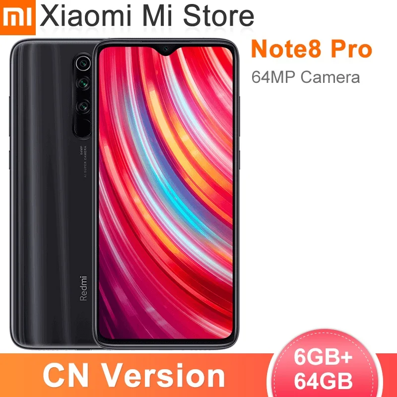 Оригинальный Xiaomi Redmi Примечание 8 Pro 6 ГБ 64 Гб Смартфон 53 дисплей MTK Helio G90T