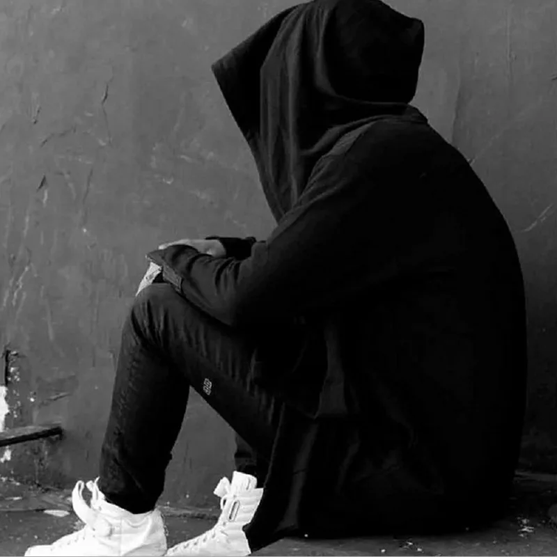 Мужские толстовки с черным платьем пальто в стиле хип-хоп капюшоном модная