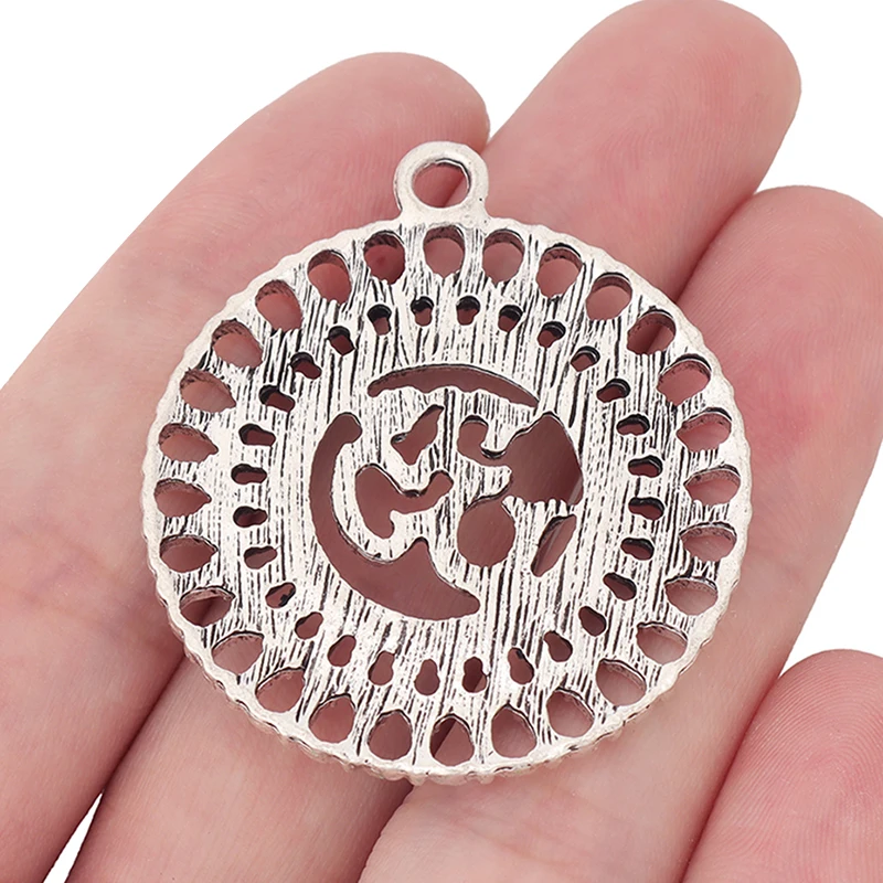 ZXZ 5 шт тибетские серебряные филигрань АУМ Йога цветок подвески для ожерелья
