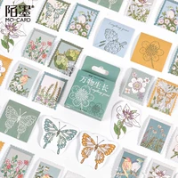 46pcspack kawaii butterfly flowers thank you mini stickers album diary scrapbooking label school supplies n951