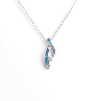 trendy special design geometric pattern irregular shape blue pendant necklace fashion jewelry women wedding party gifts